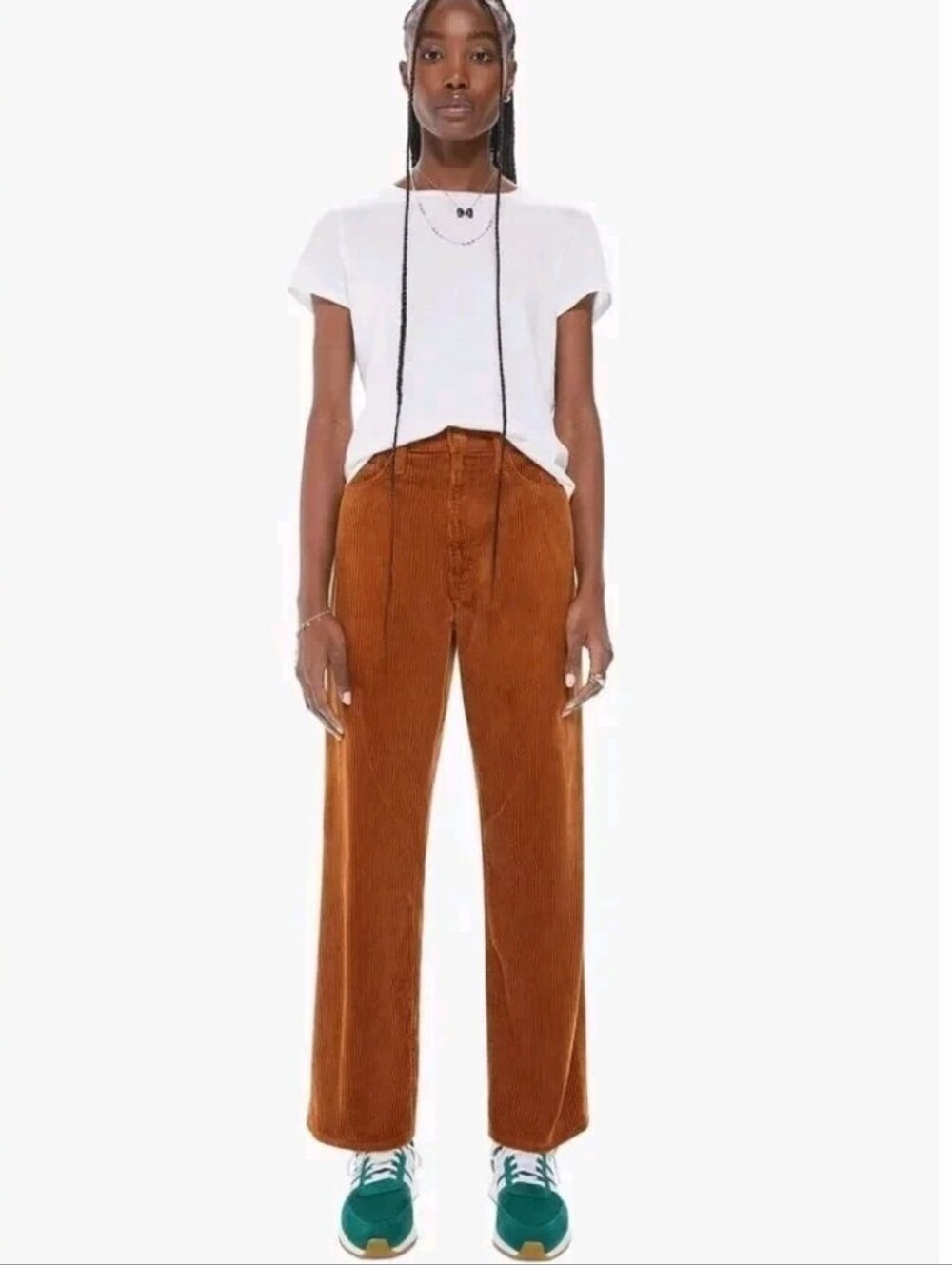 Mother High Waisted Corduroy Study Hover Pants 27 Brown Deep In The Valley